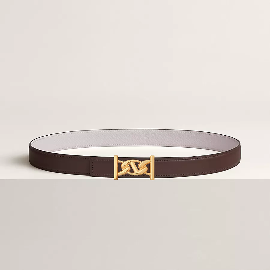 My H belt buckle & Reversible leather strap 24 mm - Image 1